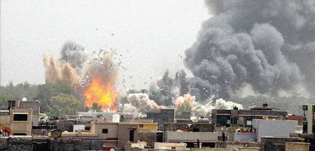 Innocent civilian buildings destroyed during the raid